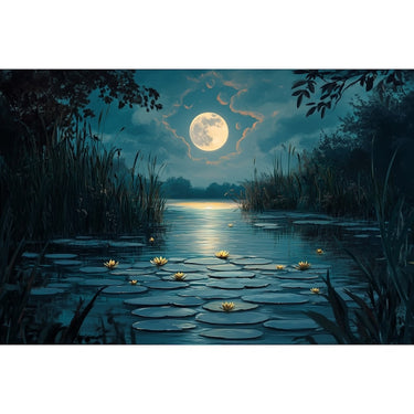 Night Sky Acrylic Canvas with Moon